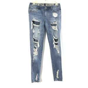 Vintage Reunion Rewash Jeans Womens Size‎ 2 Skinny Distressed Destroyed